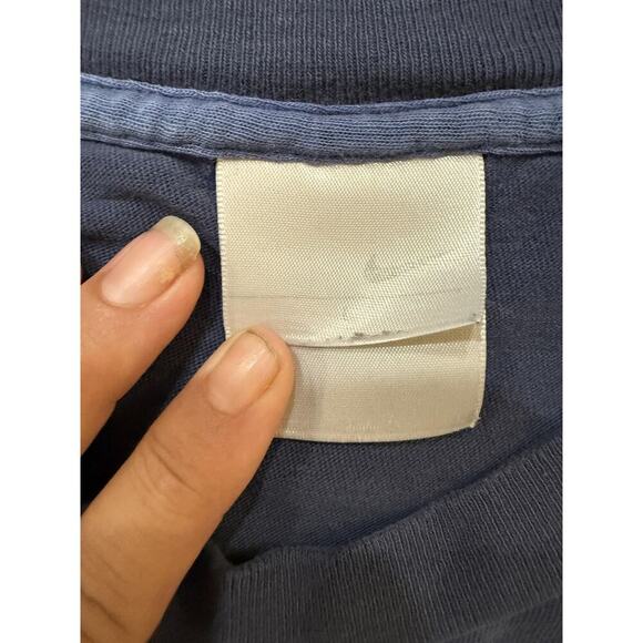 Nike Shirt Mens Large Blue Swoosh Logo Crewneck Tee Cotton Y2K 2010 Gold Tag - Picture 2 of 8